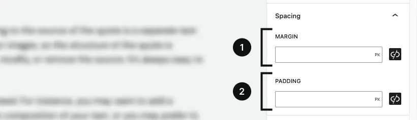 The spacing controls