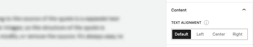 The text alignment control