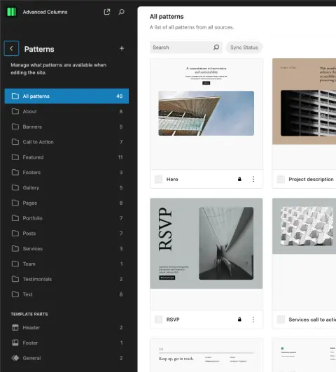 WordPress block editor interface