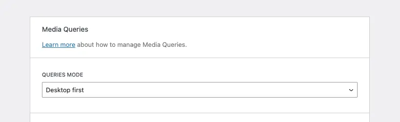 The media queries mode option