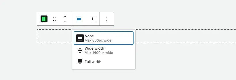 WordPress alignment options