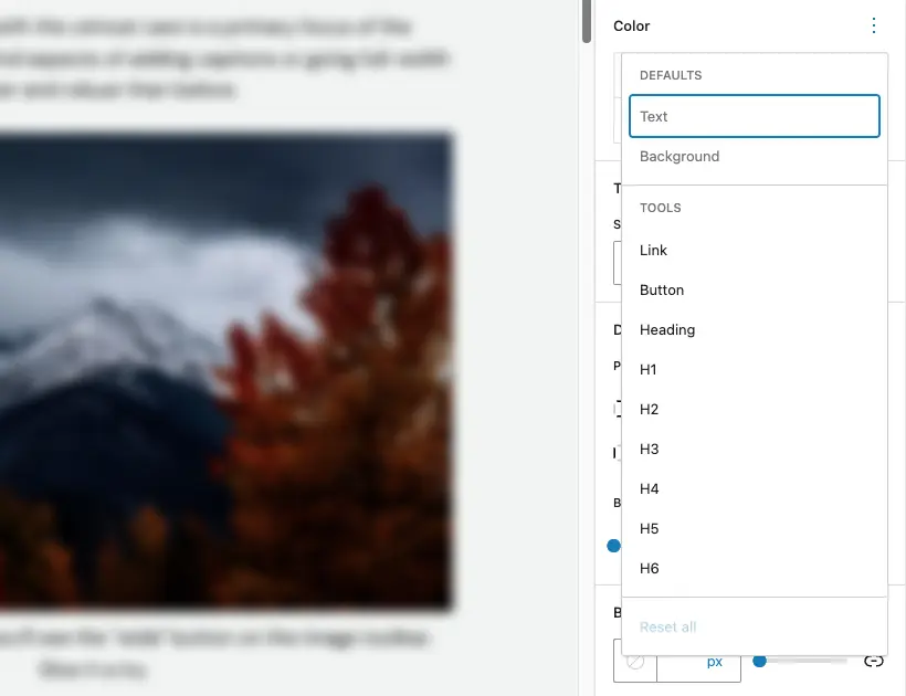 WordPress colors options extended